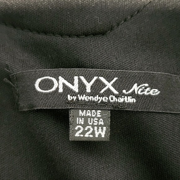 Onyx Nite Cocktail Dress Womens 22W Black Beaded Stretch Party Gala Occasion VTG - Picture 10 of 12